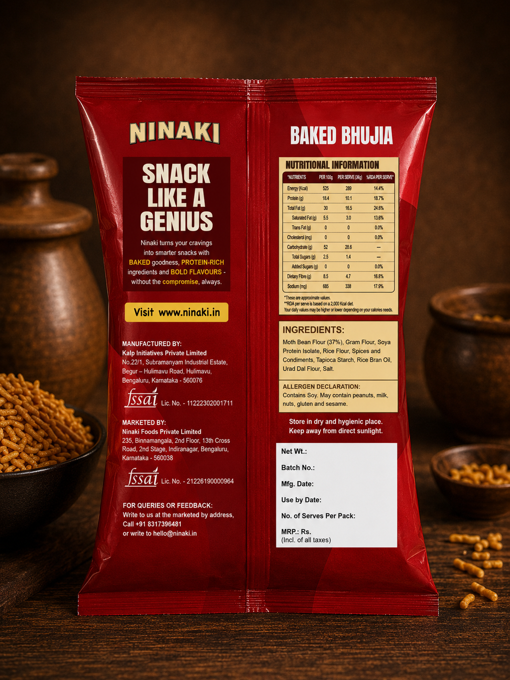 Ninaki Protein Baked Bhujia (55g)